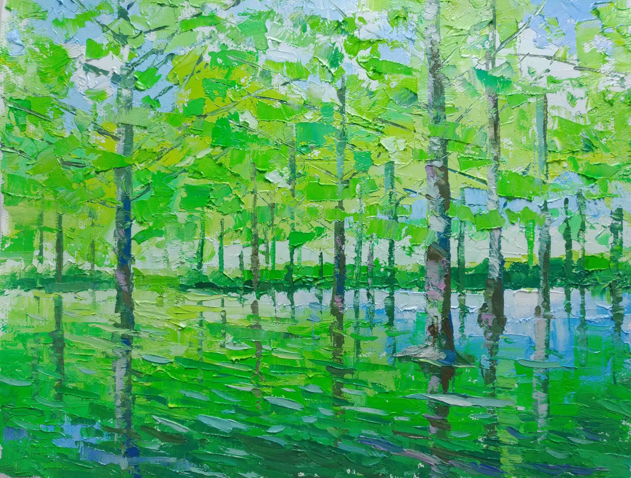 綠意森林-油畫風景
