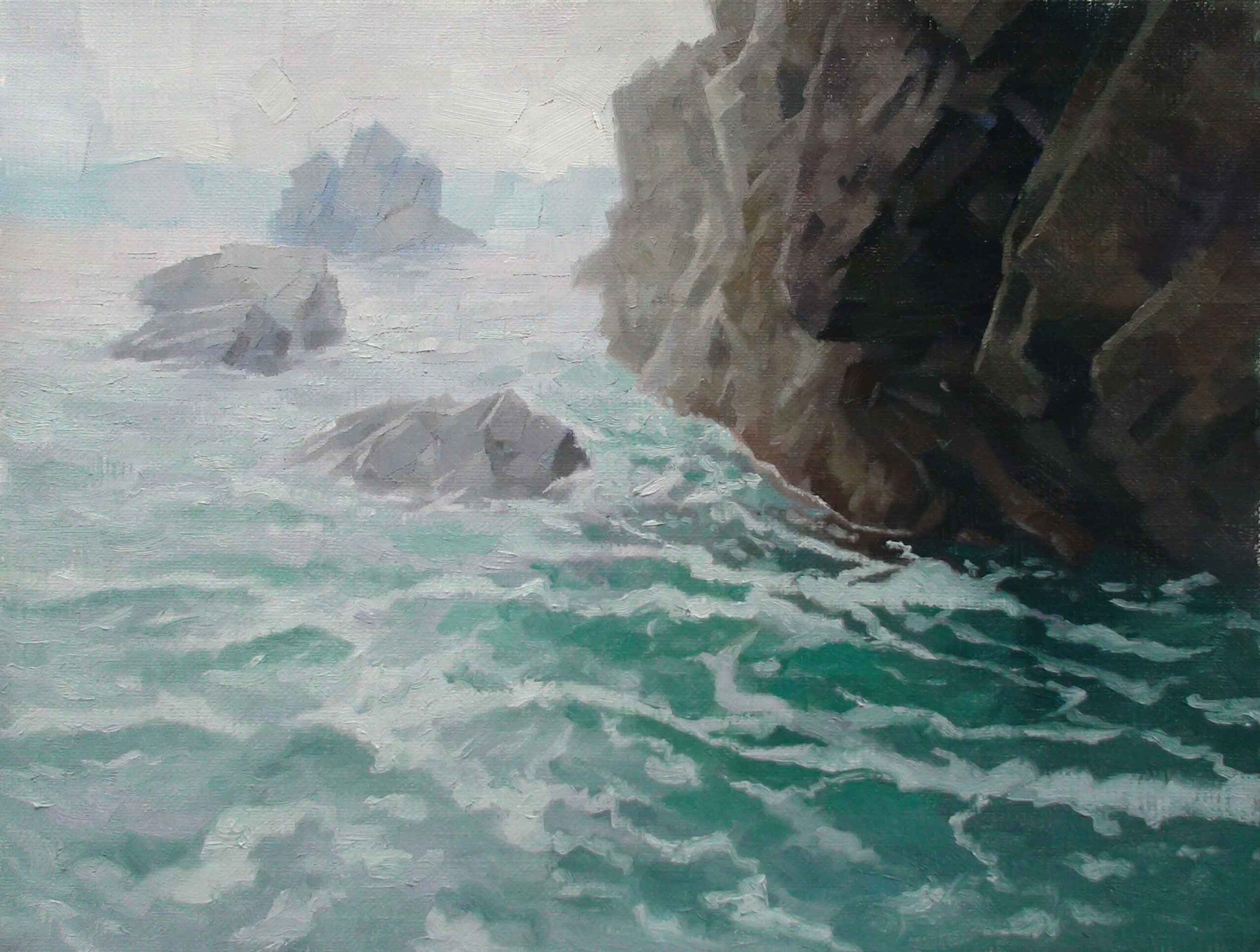 油畫風景-海岩